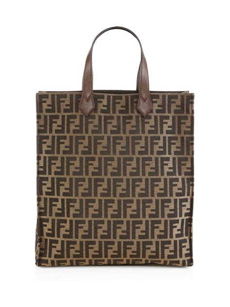 fendi structured leather tote|fendi monogram shopper tote.